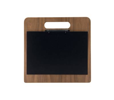 PortaMenu a tagliere con anelli Chopping Board 32 x 24 cm legno di noce - 18685