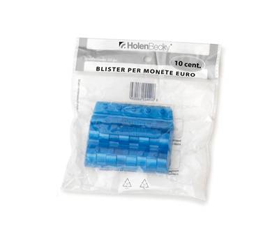 Portamonete PVC 10 cent blu blister 20 pezzi - 18725