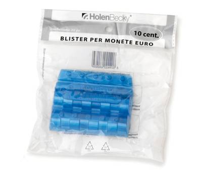 Portamonete PVC 10 cent blu blister 20 pezzi - 18725