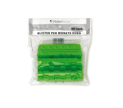 Portamonete PVC 50 cent verde blister 20 pezzi - 18727