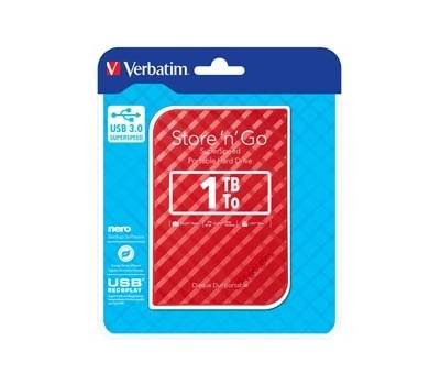 USB 3.0 portatile Store 'N'Go 9,5 mm drive - Rosso - 1 Tb - Verbatim - 53203 - 23942532033 - DMwebShop