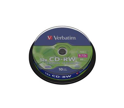 Scatola 10 CD-RW DataLife Plus - 8X-10X - serigrafato - 700MB - Verbatim - 43480 - 23942434801 - DMwebShop