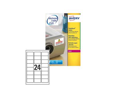 Etichetta in poliestere L6141 - permanente - 63,5 x 33,9 mm - 24 etic. per foglio - trasparente - conf. 20 fogli A4 - Avery - L6141-20 - 4004182059821 - DMwebShop