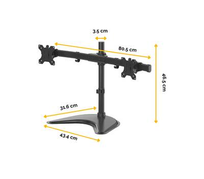 Braccio porta monitor Doppio Freestanding - Fellowes - 8043701 - 43859728008 - DMwebShop