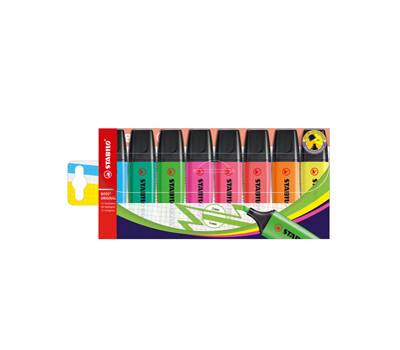 Evidenziatore Boss Original - punta a scalpello - tratto 2 - 5 mm - colori assortiti - busta 8 pezzi - Stabilo - 70/8 - 4006381215718 - DMwebShop