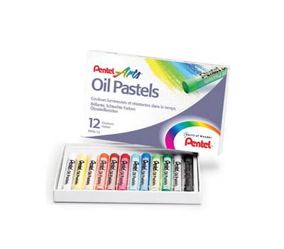 Pastelli a olio - lunghezza 60 mm - colori assortiti - astuccio 12 pezzi - Pentel - 0100524 - 4711577003573 - DMwebShop