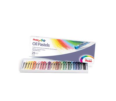 Pastelli a olio - lunghezza 60 mm - colori assortiti - astuccio 25 pezzi - Pentel - 0100525 - 4711577003597 - DMwebShop