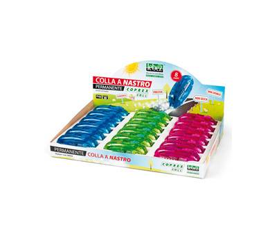 Colla a nastro Coprex permanente 6 mm x 8 mt expo 18 pezzi - 12706