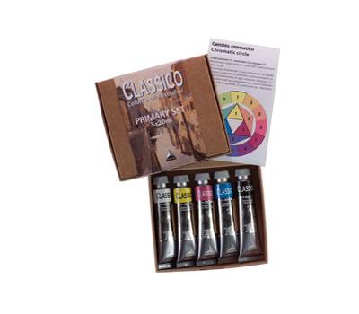 Colori a olio extrafini Primary Set 20 ml colori primari nero bianco inclusi set 5 pezzi - 18310