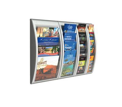 Espositore da parete Quick Fit System 4 tasche A4 orizzontali grigio - 18450 Espositore da parete Quick Fit System 4 tasche A4 orizzontali grigio - 18450