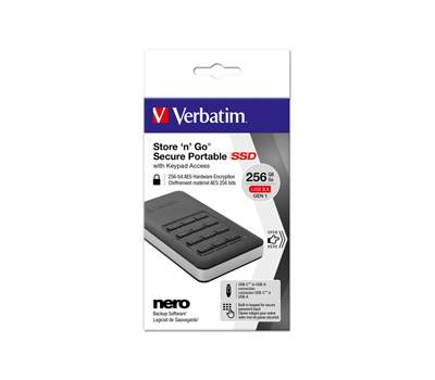 Memoria SSD portatile Store 'N'Go Usb 3.1 - con tastierino numerico - 256 Gb - Verbatim - 53402 - 23942534020 - DMwebShop