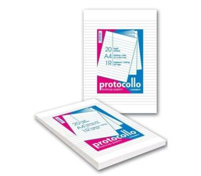 Confezione da - 20 fogli - Protocollo - da 60 gr - Rigatura - 1 rigo - in A4 - Blasetti - DMwebShop