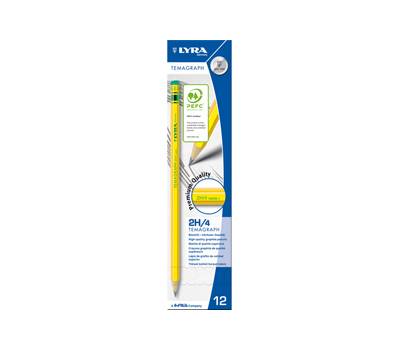 Matita di grafite Temagraph - gradazione 2H - conf. 12 pezzi - Lyra - L1140112 - 4084900103142 - DMwebShop