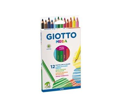 Pastelli colorati Mega - esagonale - mina 5,5 mm - conf. 12 pezzi - Giotto - 225600 - 8000825225109 - DMwebShop
