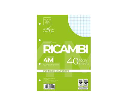 Ricambi forati Quaxima - A5 - 4 mm - 80 gr - 40 fogli - Pigna - 00629044M - 8005235204539 - DMwebShop