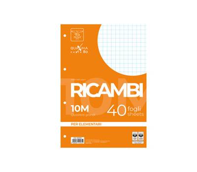 Ricambi forati Quaxima - A4 - quadretto 10 mm - 80 gr - 40 fogli - Pigna - 006290310 - 8005235211612 - DMwebShop