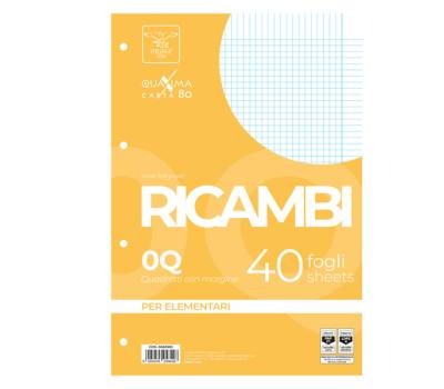 Ricambi forati Quaxima - A4 - 5 mm - con margine - 80 gr - 40 fogli - Pigna - 00629030Q - 8005235258426 - DMwebShop