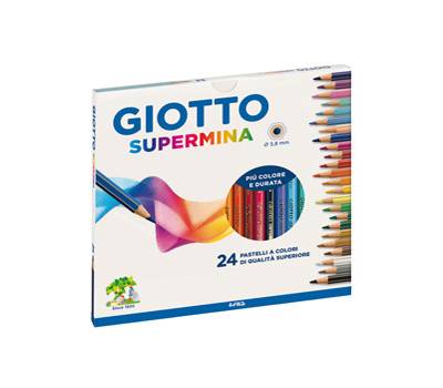 Pastello Supermina - mina 3,8 mm - colori assortiti - astuccio 24 pezzi - Giotto - 235800 - 8000825032073 - DMwebShop