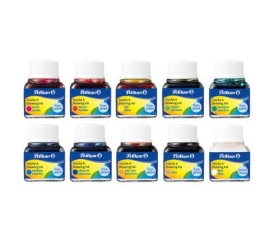 Inchiostro di china 523 - 10 ml - colori assortiti - conf. 10 pezzi - Pelikan - 400142561 - 36341A - DMwebShop