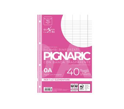 Ricambi forati rinforzati - A4 - rigo di 1a - 40 fogli - 80 gr - Pigna - 02194590A - 8005235059764 - DMwebShop
