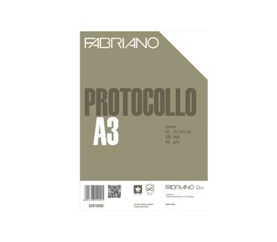 Foglio protocollo - A4 - senza rigatura - 60 gr - bianco - conf. 200 pezzi - Fabriano - 02010560 - 8001348149095 - DMwebShop