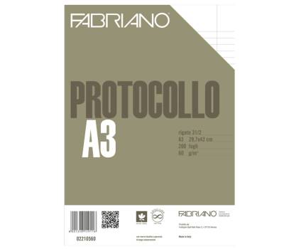 Foglio protocollo - A4 - 1 rigo - con margine - 60 gr - conf. 200 pezzi - Fabriano - 02210560 - 8001348149118 - DMwebShop