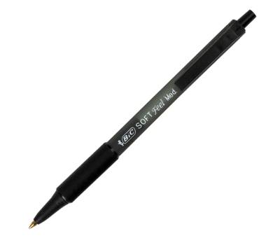 Penne a sfera a scatto Soft Feel - punta 1 mm - nero - conf. 12 pezzi - Bic - 837397 - 70330914360 - DMwebShop