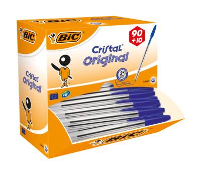 Penna a sfera Cristal - punta media 1 mm - blu - scatola 90 + 10 pezzi - Bic - 942910 - 3086123278233 - DMwebShop