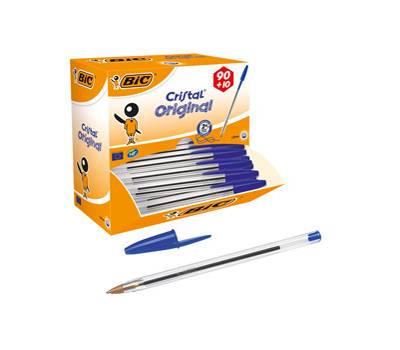 Penna a sfera Cristal - punta media 1 mm - blu - scatola 90 + 10 pezzi - Bic - 942910 - 3086123278233 - DMwebShop