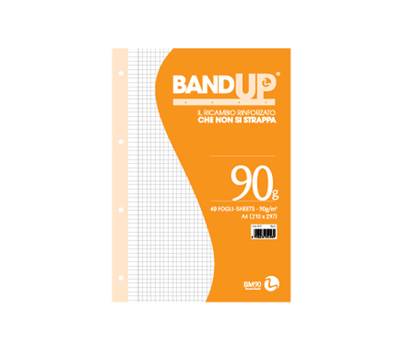 Ricambi BandUp forati rinforzati - A4 - quadretto 4 mm - con margine - 40 fogli - 90 gr - BM - 0105492 - 8008234054921 - DMwebShop