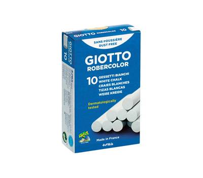 Gessetti Robercolor lunghezza 80 mm con diametro 10 mm bianco Scatola 10 gessetti tondi Giotto 538700 - 7221