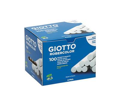 Gessetti Robercolor lunghezza 80 mm con diametro 10 mm bianco Scatola 100 gessetti tondi Giotto 538800 - 7219