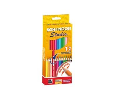 Matite colorate Studio diametro mina 2,8 mm colori assortiti Astuccio 12 pezzi Koh i noor DH3312 - 4695