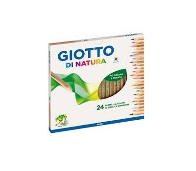 Pastelli colorati Natura diametro mina 3,8 mm legno di cedro colori assortiti astuccio 24 pezzi Giotto 240700 - 4410