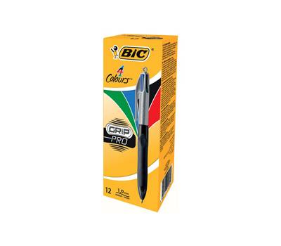 Penna a sfera a scatto 4 Colors Grip Pro punta 1 mm nero blu rosso verde - 6953