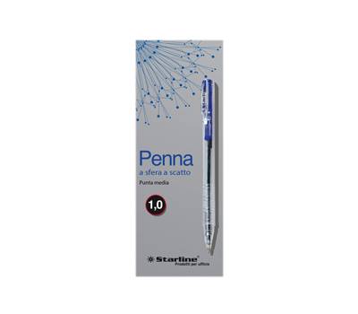 Penna a sfera a scatto punta 1 mm blu - 6898