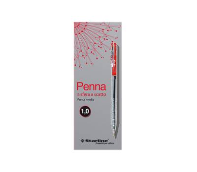 Penna a sfera a scatto punta 1 mm rosso - 648