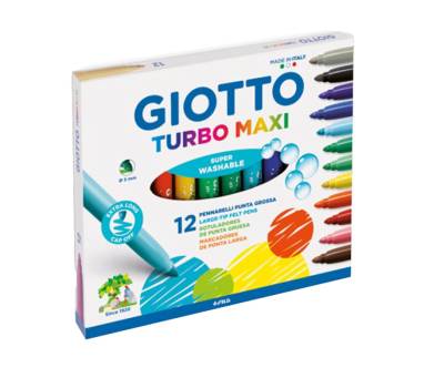 Pennarelli Turbomaxi punta diametro 5 mm colori assortiti astuccio 12 pezzi - 2966