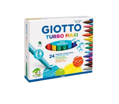 Pennarelli Turbomaxi punta diametro 5 mm colori assortiti astuccio 24 pezzi - 2970