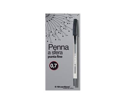 Penna a sfera - con cappuccio - punta fine 0,7 mm - nero - conf.50 pezzi - Starline - STL1105. - 8025133030566 - DMwebShop