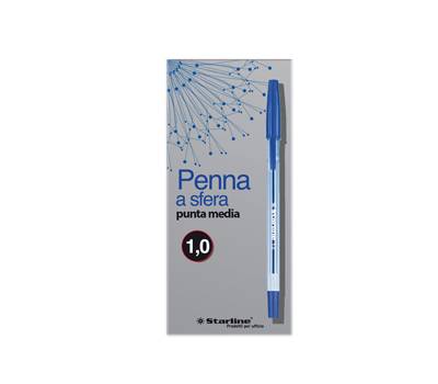 Penna a sfera con cappuccio - punta media 1 mm - blu - conf. 50 pezzi - Starline - stl1110. - 8025133030672 - DMwebShop