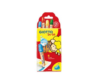 Supermatitoni diametro mina 7 mm lavabili colori assortiti con temperino astuccio 6 pezzi Giotto F477600 - 4690