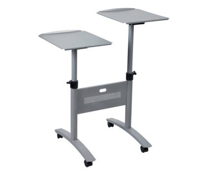 Carrello Twin per proiettori multimediali 2 ripiani con ruote 86 x 60 x 120 cm grigio Nobo 1900791 - 19863