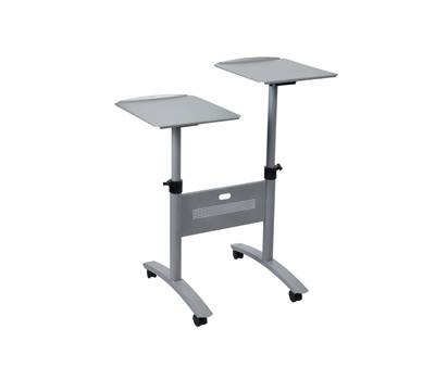 Carrello Twin per proiettori multimediali 2 ripiani con ruote grigio - 19863