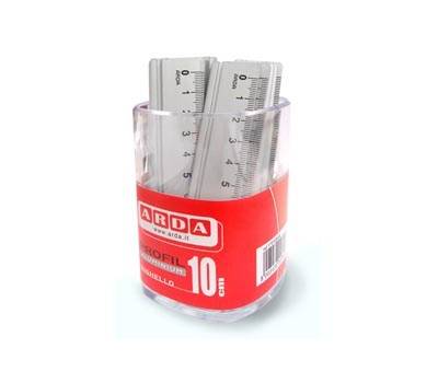 Barattolo 15 righelli 10 cm alluminio - 6125