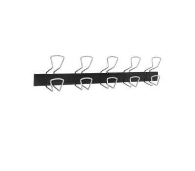 Appendiabiti a colonna a 5 posti - 76 x 7,2 x 16 cm - metallo-ABS nero-grigio metallizzato - Alba - PMPRO5M - 3129710013203 - DMwebShop