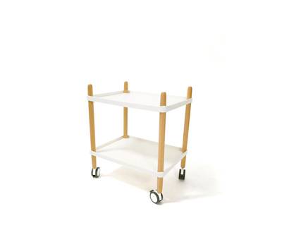 Carrellino multiuso 50 x 36 x 55 cm PPL faggio bianco faggio - 8823