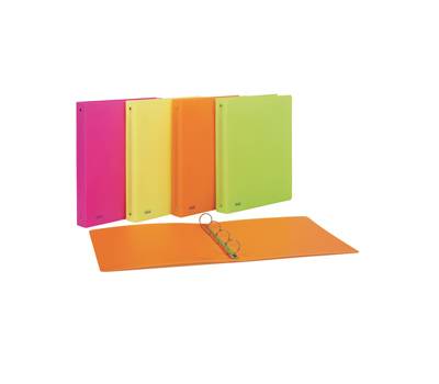 Raccoglitore neon 4 anelli tondi 30 mm 22 x 30 cm PP colori assortiti - 6459