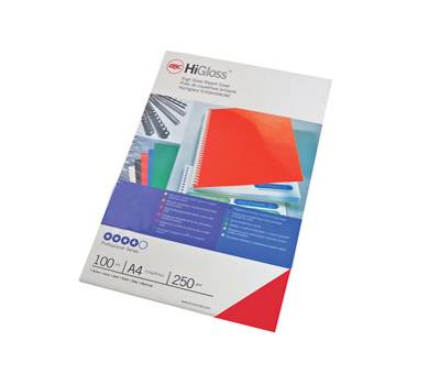 Copertine HiGloss per rilegatura - A4 - 250 gr - cartoncino lucido rosso - conf. 100 pezzi - GBC - CE020030 - 8019152801955 - DMwebShop
