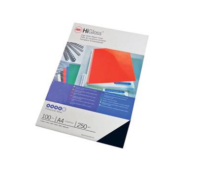Copertine HiGloss per rilegatura - A4 - 250 gr - cartoncino lucido nero - conf. 100 pezzi - GBC - CE020010 - 8019152802006 - DMwebShop